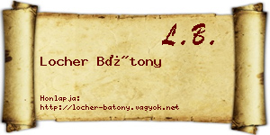Locher Bátony névjegykártya